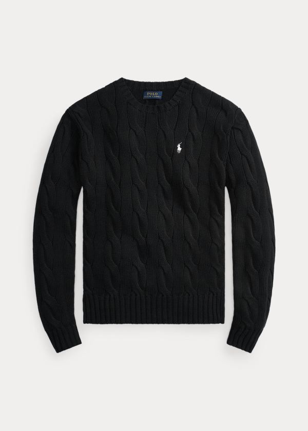 Polo Ralph Lauren Vented-Hem Cable-Knit Striktrøje Dame Danmark (KPEWX4318)